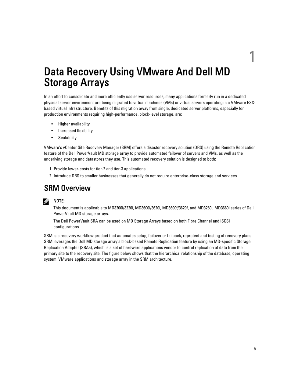 Srm overview | Dell PowerVault MD3260i User Manual | Page 5 / 34