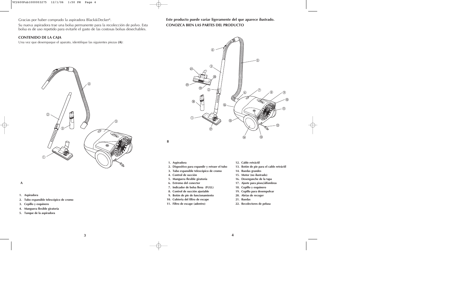 Black & Decker VC2600 User Manual | Page 3 / 13