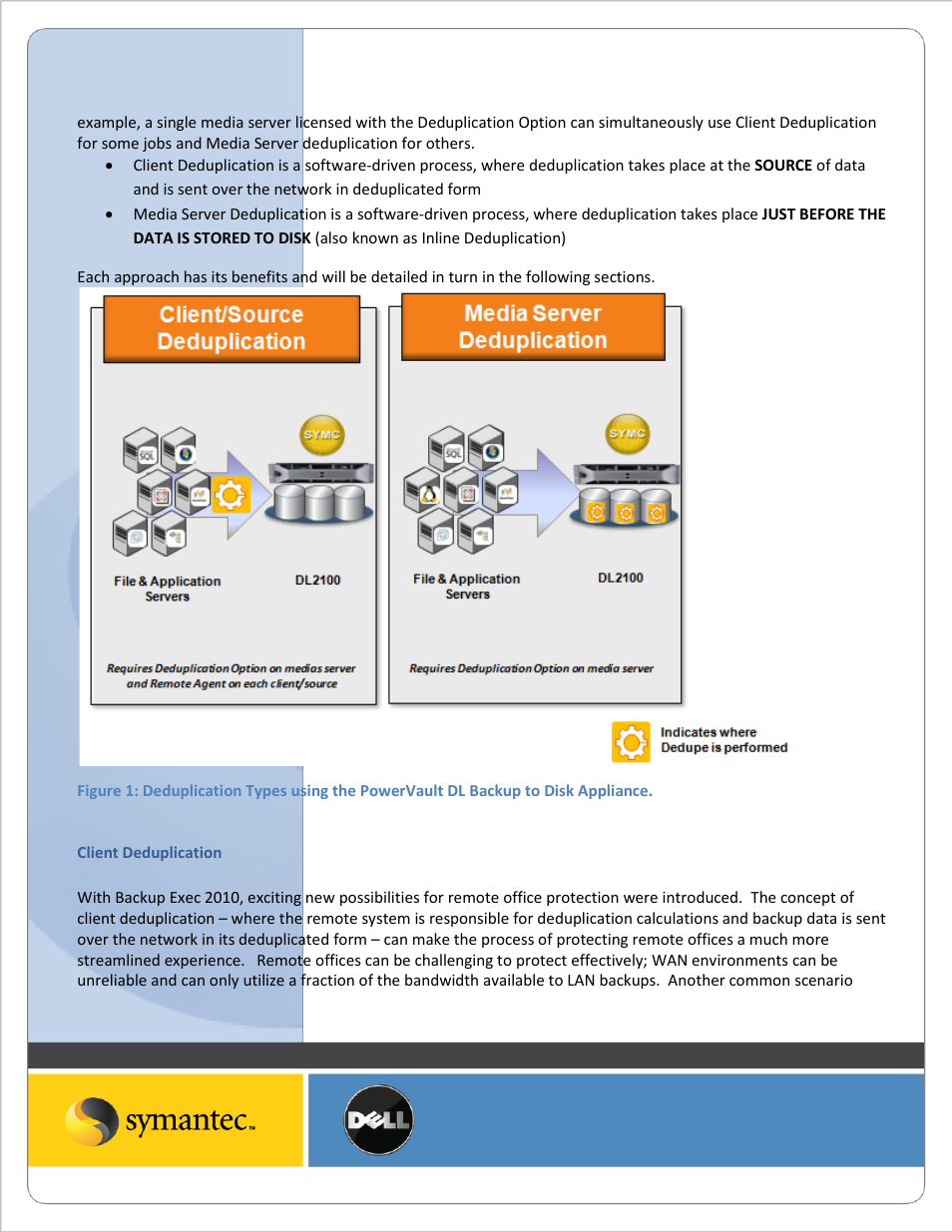 Client deduplication | Dell PowerVault DL2200 User Manual | Page 3 / 10