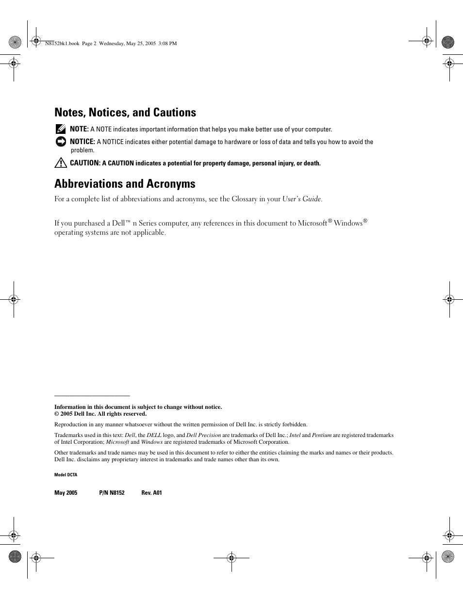 Abbreviations and acronyms | Dell Precision 380 User Manual | Page 2 / 46