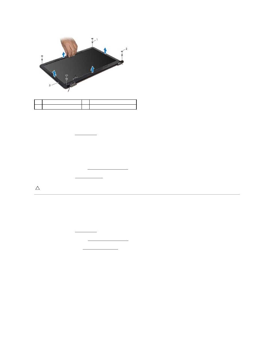 Display panel, Replacing the display bezel, Removing the display panel | Dell Studio 1569 (Late 2009) User Manual | Page 18 / 47