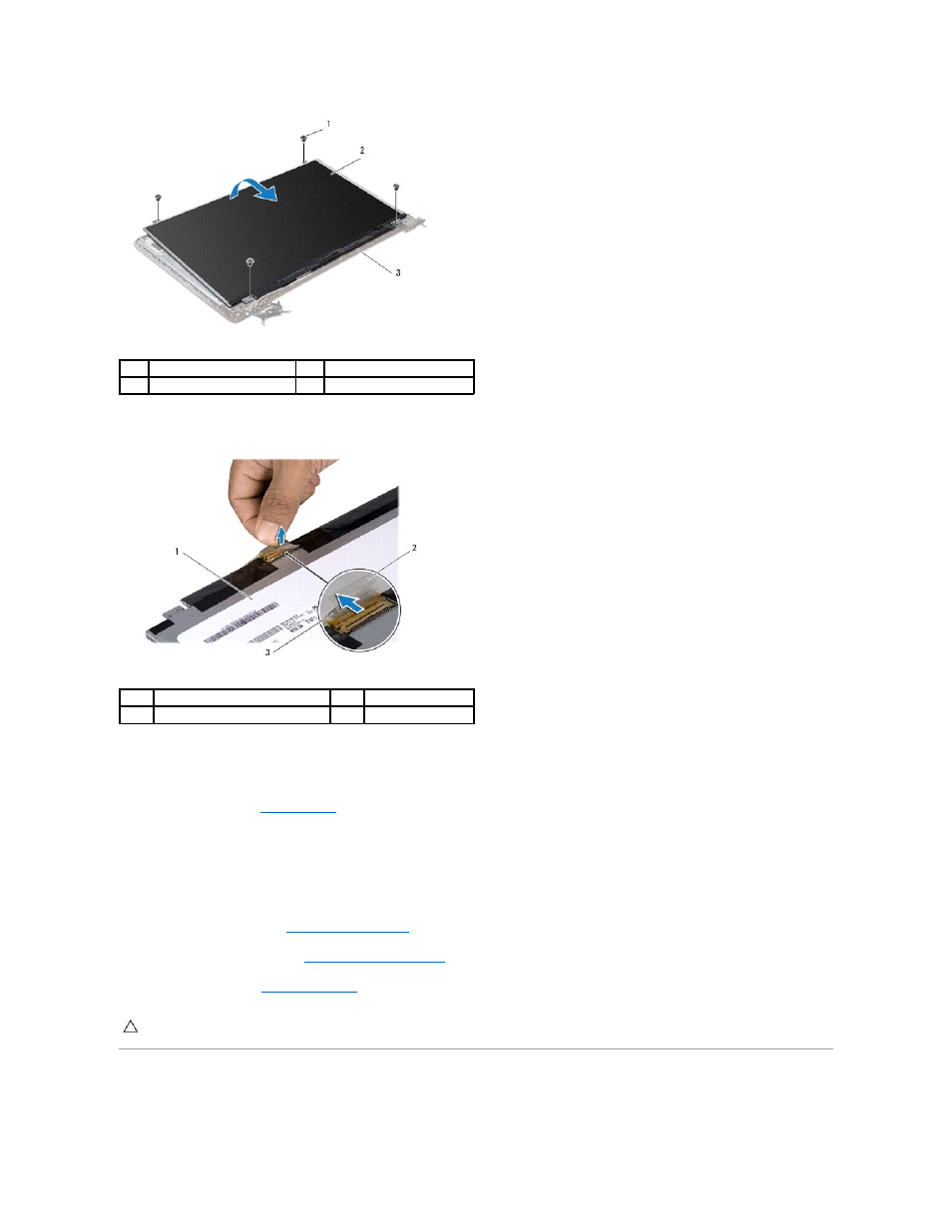 Display hinges and brackets, Replacing the display panel | Dell Studio 1569 (Late 2009) User Manual | Page 19 / 47