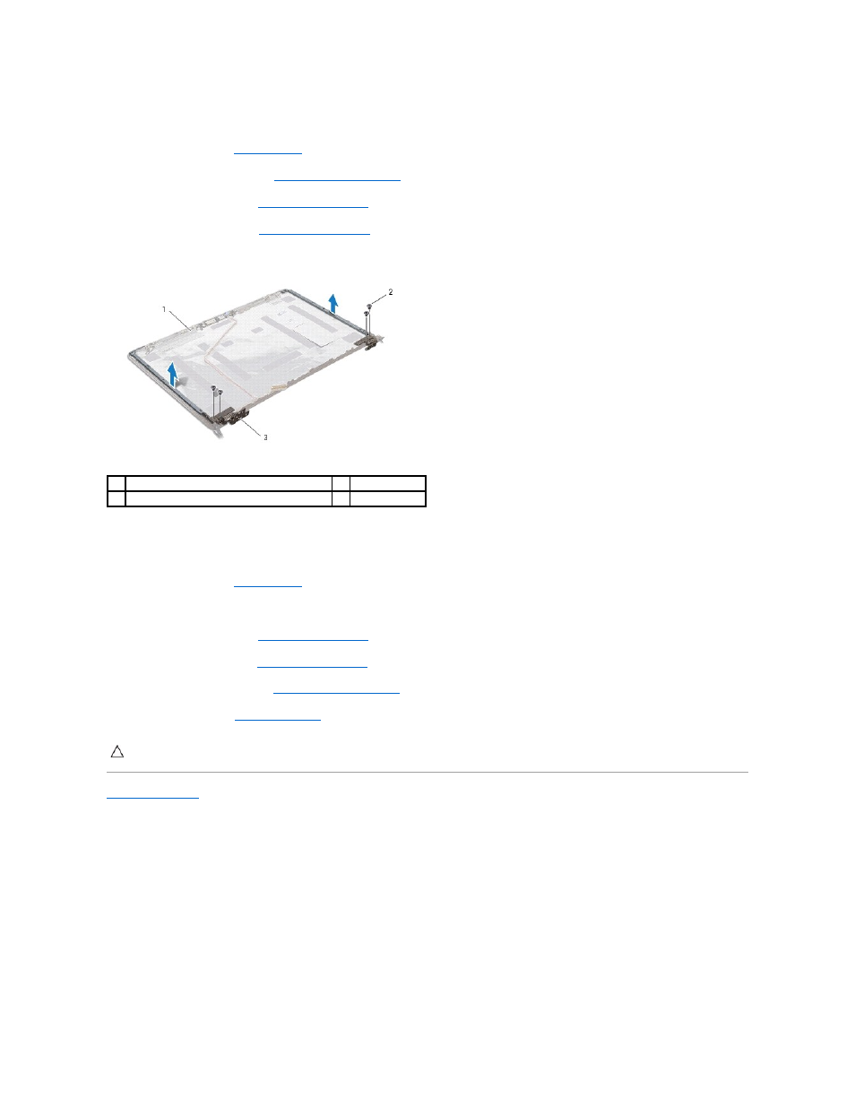 Removing the display hinges and brackets, Replacing the display hinges and brackets | Dell Studio 1569 (Late 2009) User Manual | Page 20 / 47