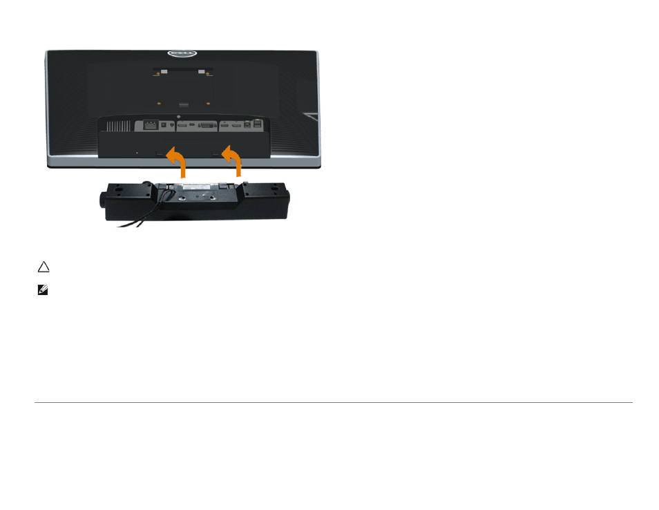 Attaching dell soundbar ax510/ay511 (optional) | Dell U2713H Monitor User Manual | Page 32 / 71