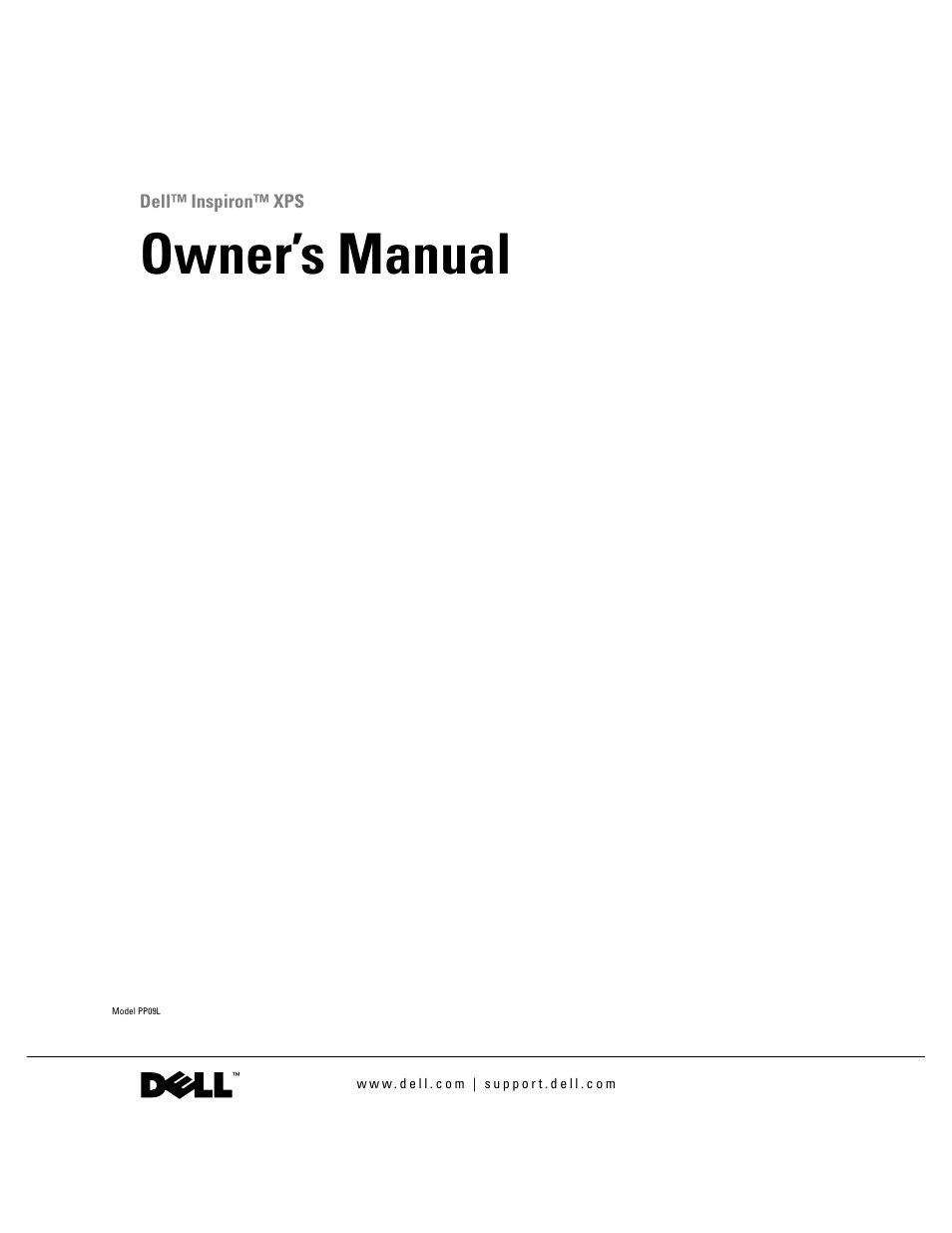 Dell Inspiron XPS User Manual | 186 pages