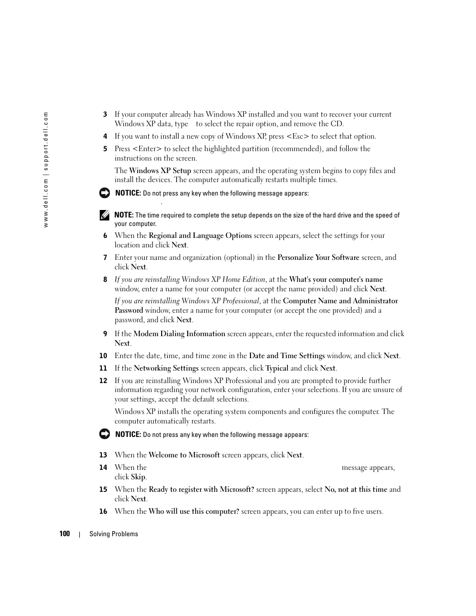 Dell Inspiron XPS User Manual | Page 100 / 186