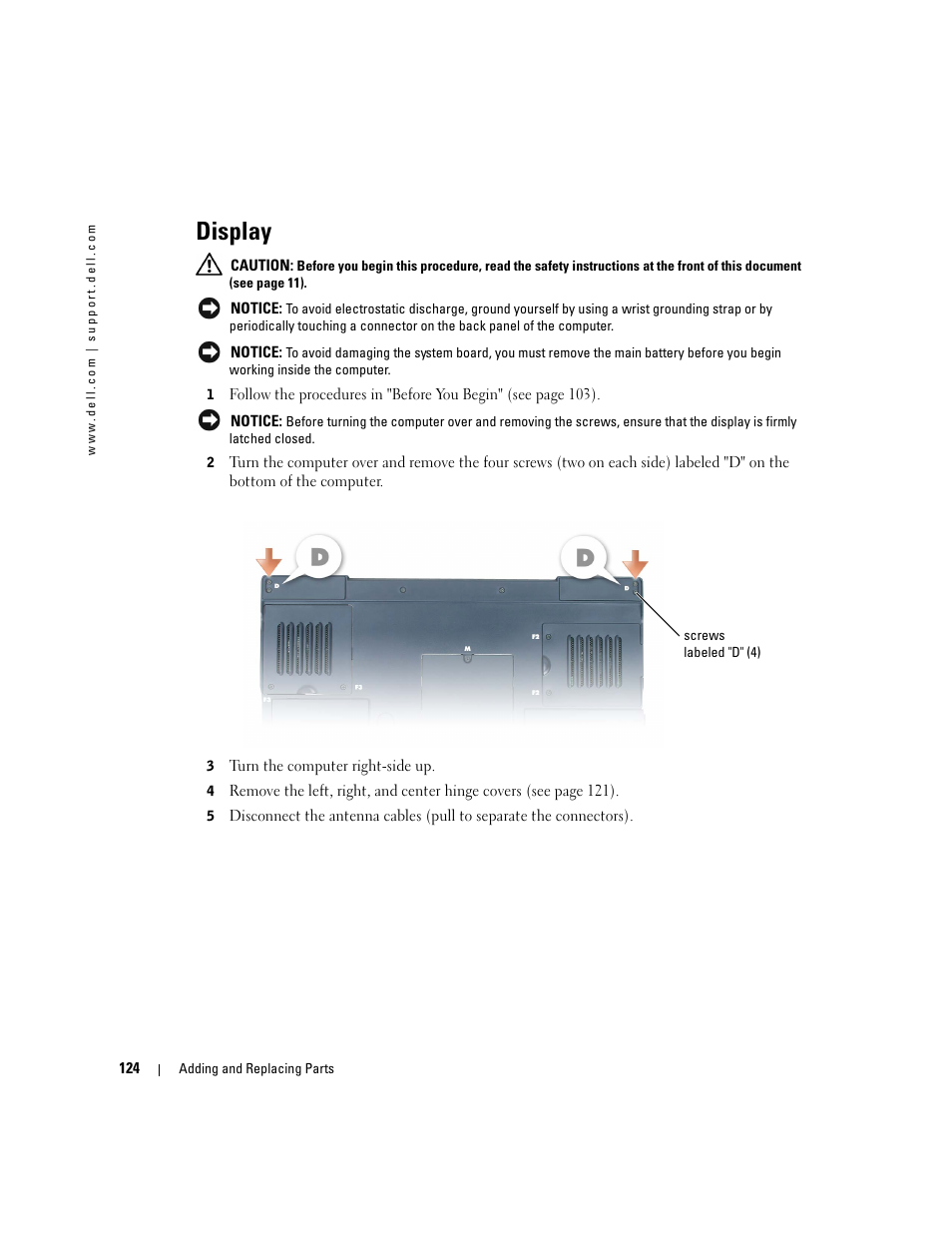 Display | Dell Inspiron XPS User Manual | Page 124 / 186