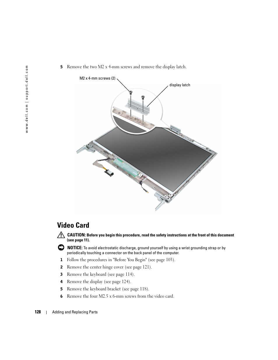 Video card | Dell Inspiron XPS User Manual | Page 128 / 186