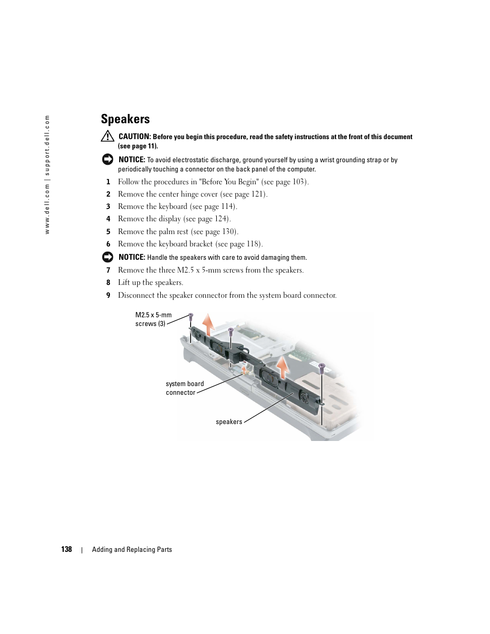 Speakers | Dell Inspiron XPS User Manual | Page 138 / 186