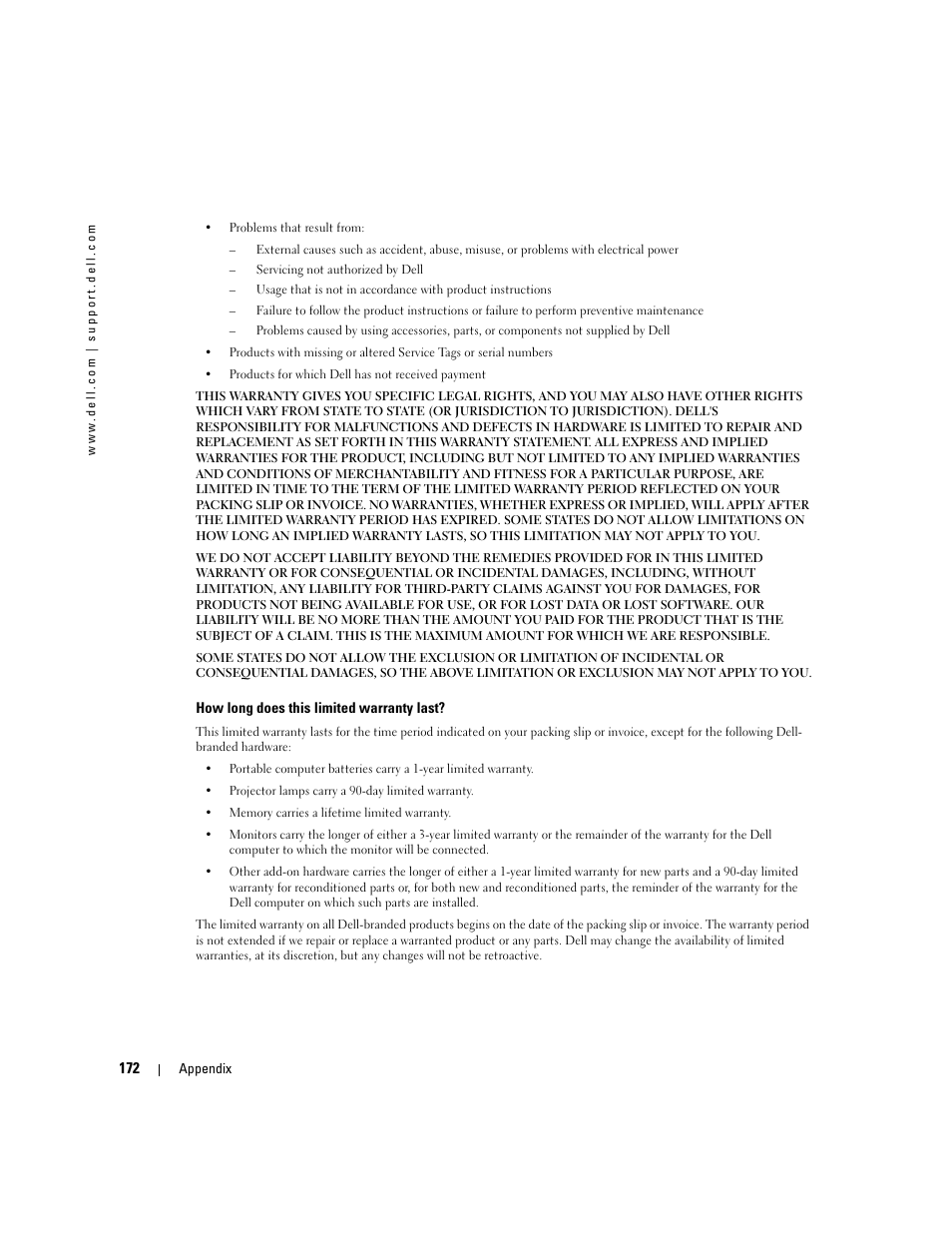 Dell Inspiron XPS User Manual | Page 172 / 186