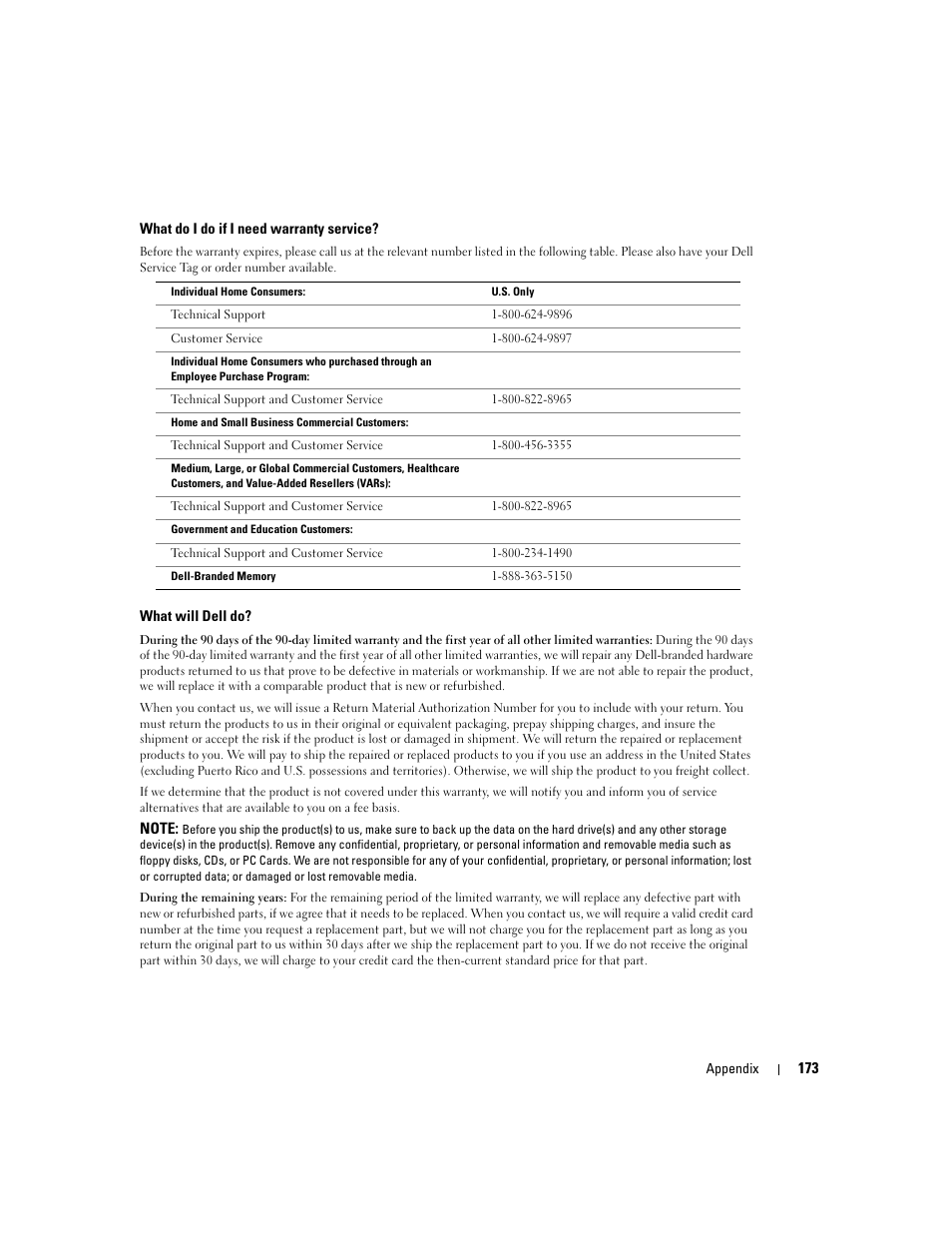Dell Inspiron XPS User Manual | Page 173 / 186
