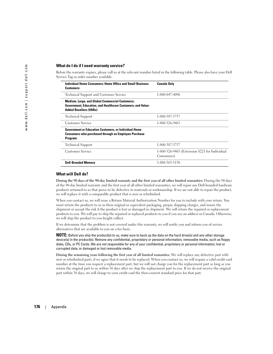 Dell Inspiron XPS User Manual | Page 176 / 186