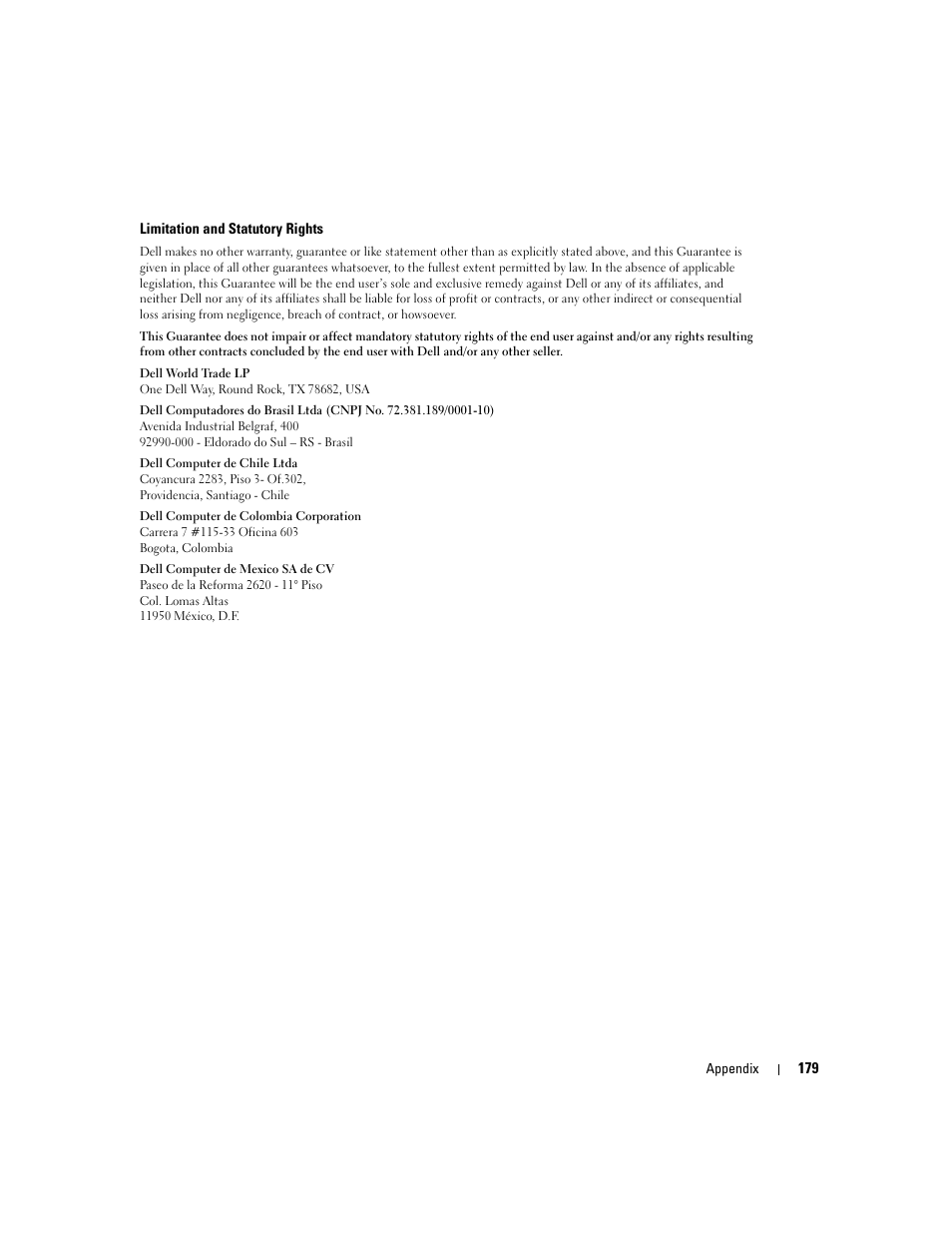 Dell Inspiron XPS User Manual | Page 179 / 186