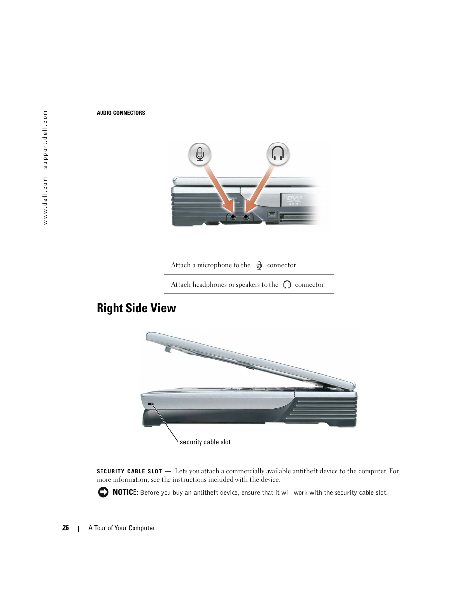 Right side view | Dell Inspiron XPS User Manual | Page 26 / 186