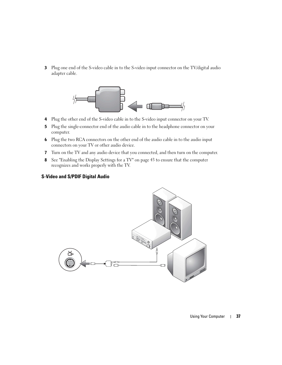 S-video and s/pdif digital audio | Dell Inspiron XPS User Manual | Page 37 / 186