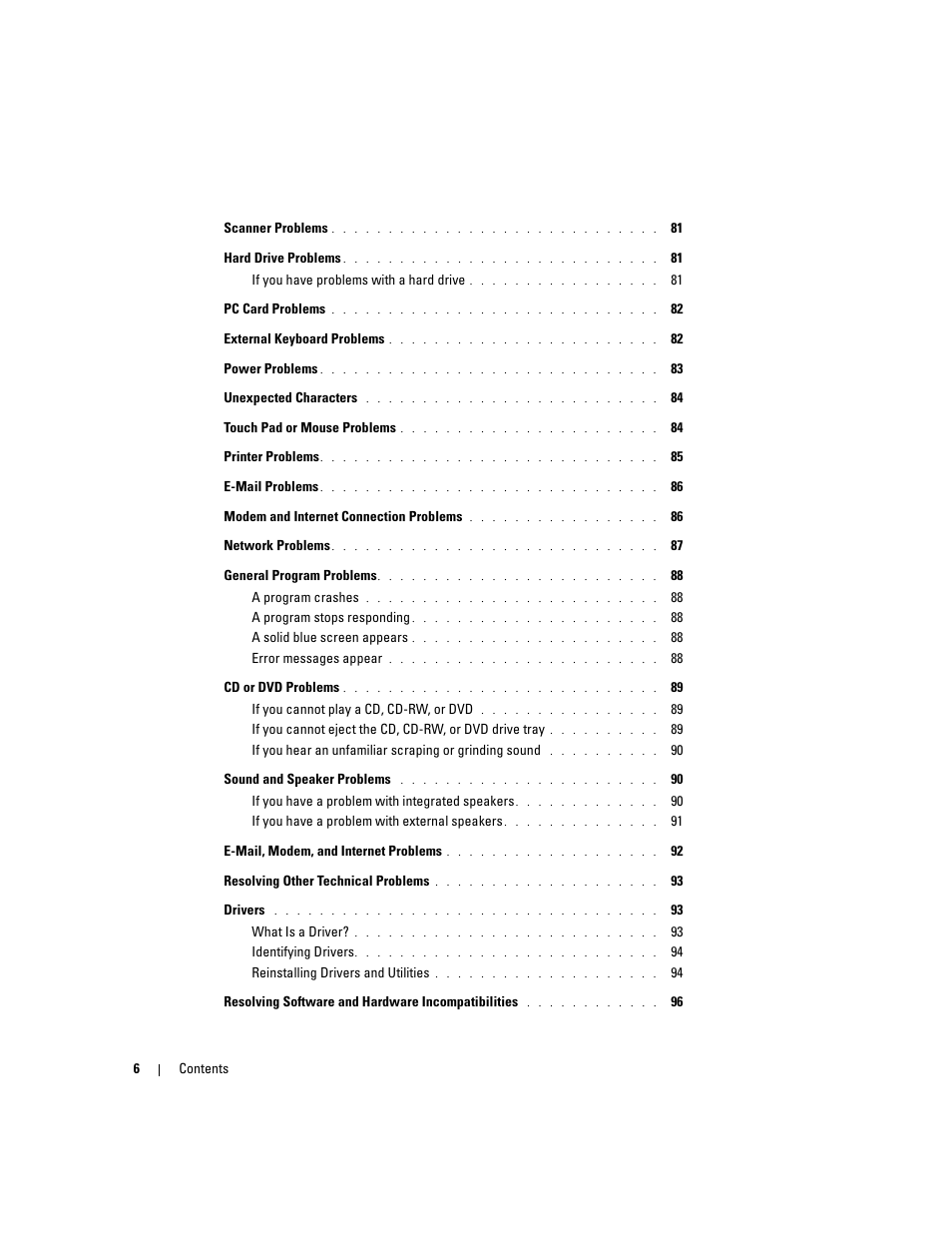 Dell Inspiron XPS User Manual | Page 6 / 186