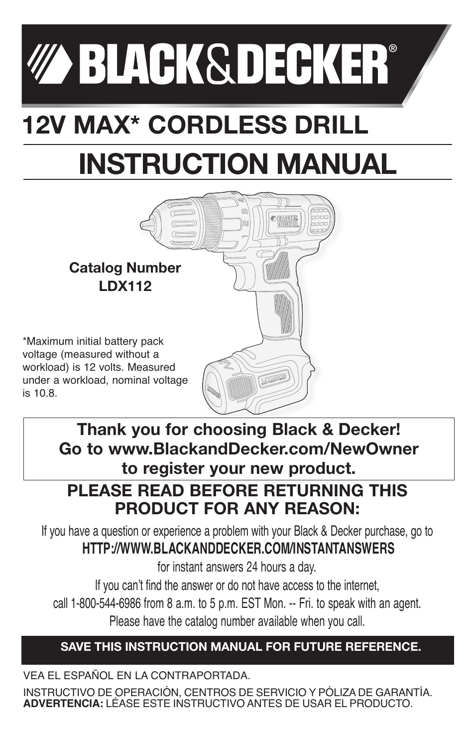 Black & Decker LDX112 User Manual | 40 pages