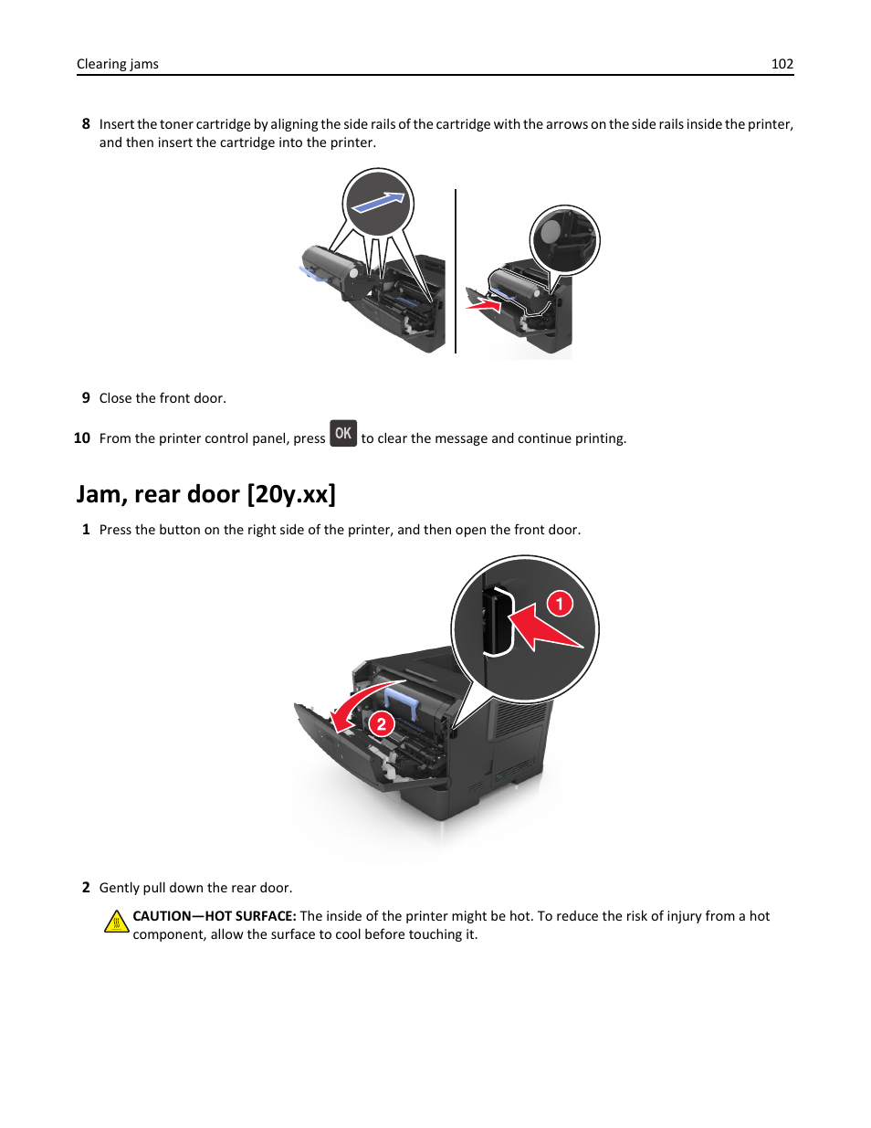 Jam, rear door [20y.xx | Dell B2360d Mono Laser Printer User Manual | Page 102 / 153