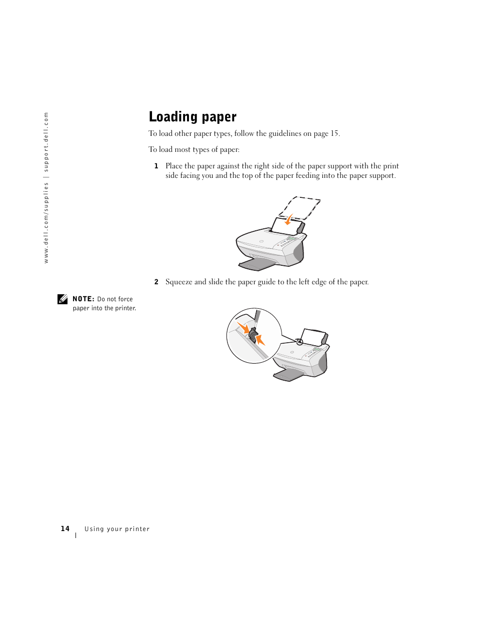Loading paper | Dell A940 All In One Personal Printer User Manual | Page 26 / 102