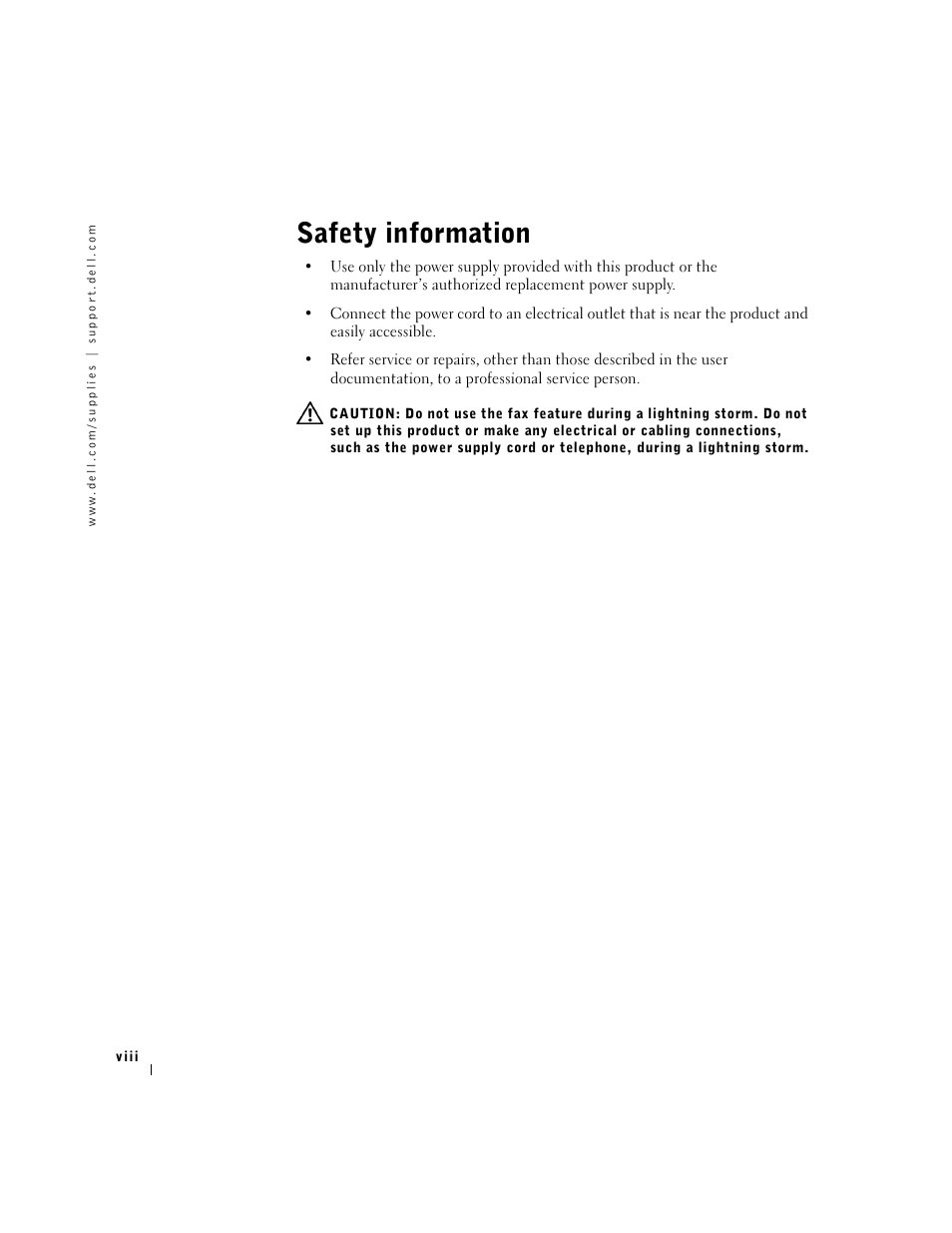 Safety information | Dell A940 All In One Personal Printer User Manual | Page 8 / 102