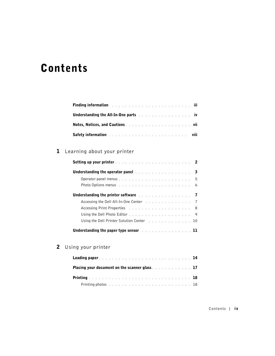 Dell A940 All In One Personal Printer User Manual | Page 9 / 102