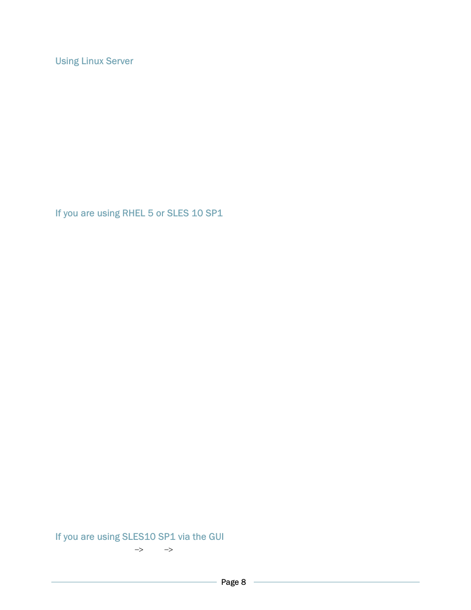 Using linux server, If you are using rhel 5 or sles 10 sp1, If you are using sles10 sp1 via the gui | Dell PowerVault TL2000 User Manual | Page 8 / 16
