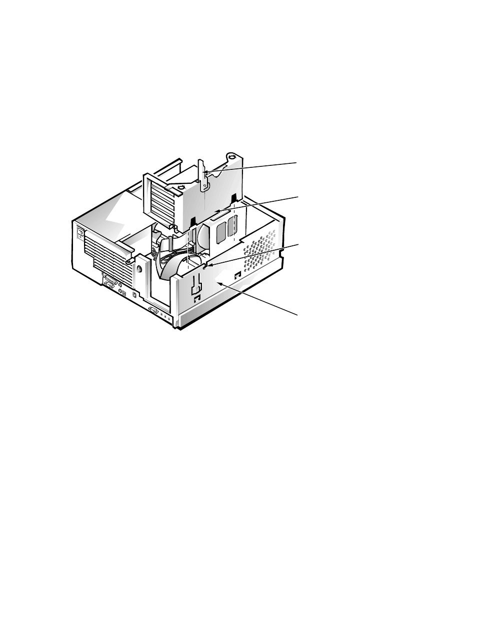 Expansion cards, Expansion-card cage, Expansion cards -15 | Expansion-card cage -15, Figure 5-14. expansion-card cage removal -15 | Dell OptiPlex Gxi User Manual | Page 101 / 147