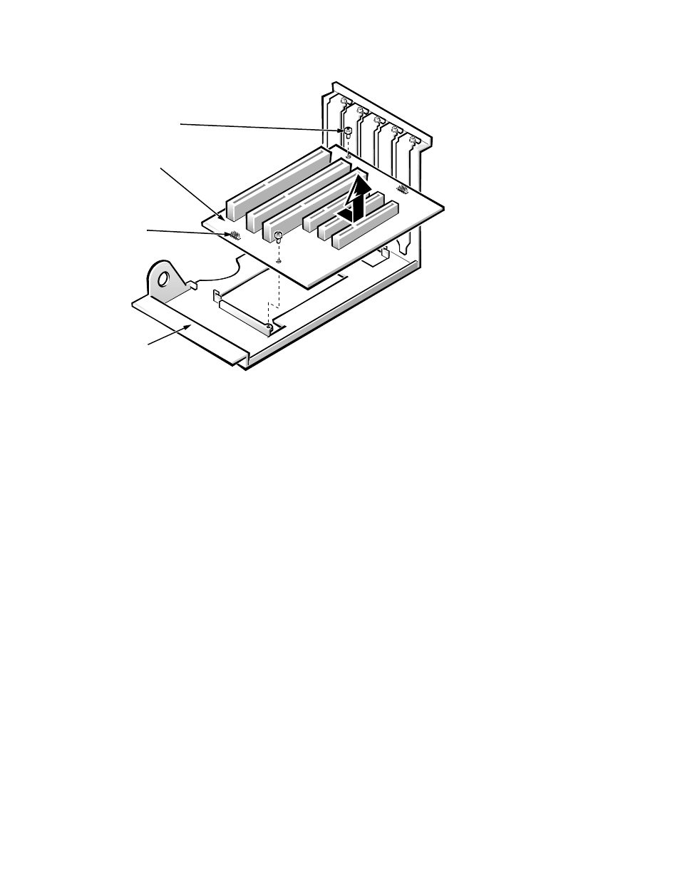 Riser board, Riser board -17, Figure 5-16. riser board removal -17 | Figure 5-16. riser board removal | Dell OptiPlex Gxi User Manual | Page 103 / 147