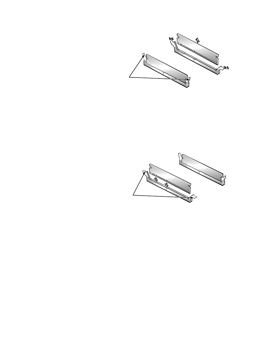 Dimms, Dimms -18, Figure 5-17. dimm removal -18 | Figure 5-18. dimm installation -18 | Dell OptiPlex Gxi User Manual | Page 104 / 147