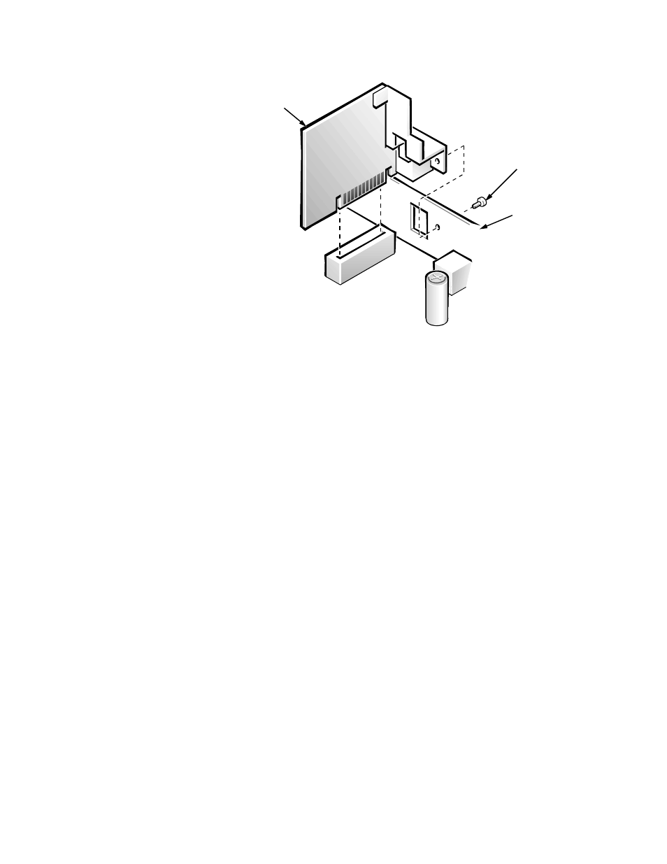 Nic daughter board, Nic daughter board -20, Figure 5-20. nic daughter-board removal -20 | Dell OptiPlex Gxi User Manual | Page 106 / 147