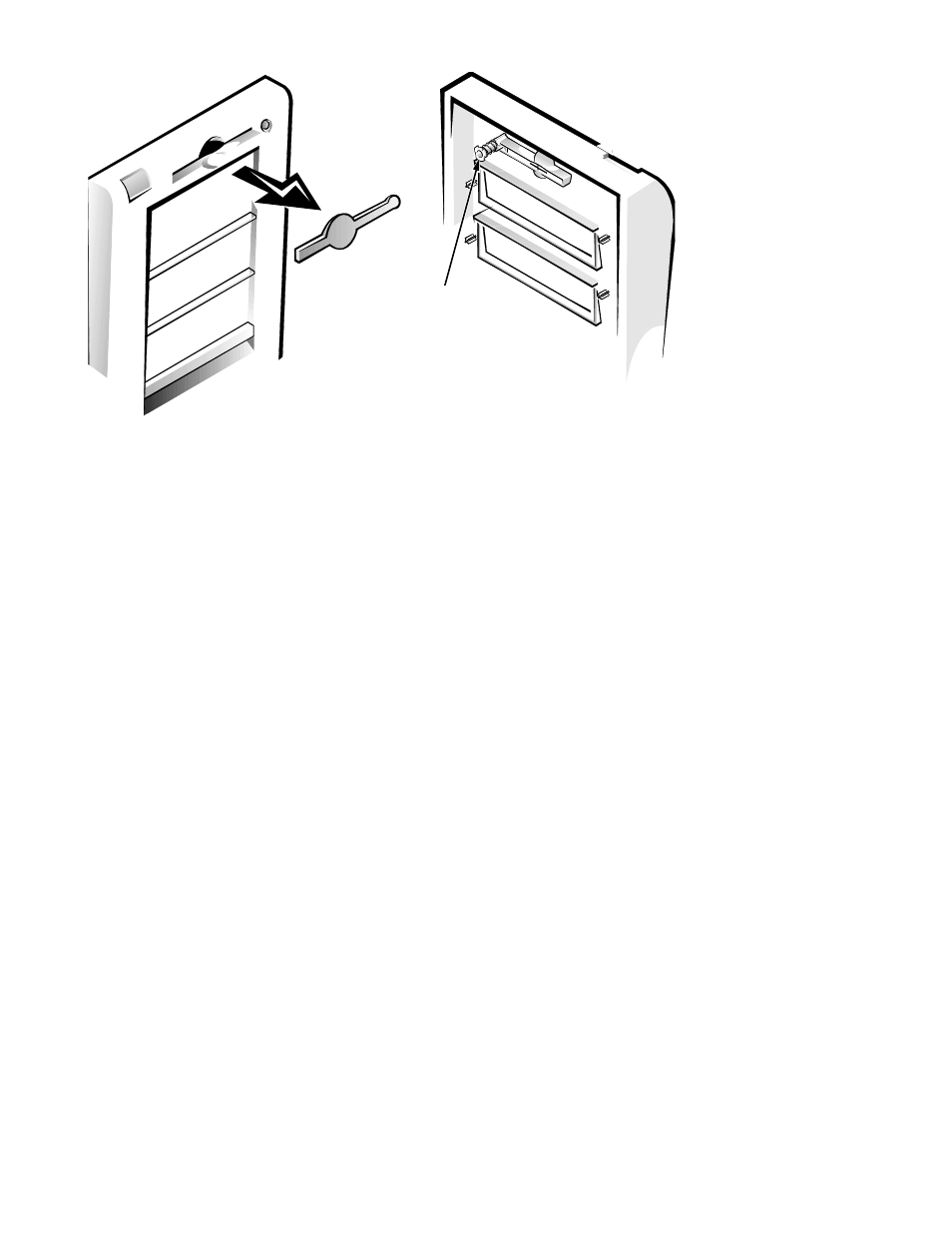 Figure 6-5, Inch front-panel insert removal -7 | Dell OptiPlex Gxi User Manual | Page 117 / 147