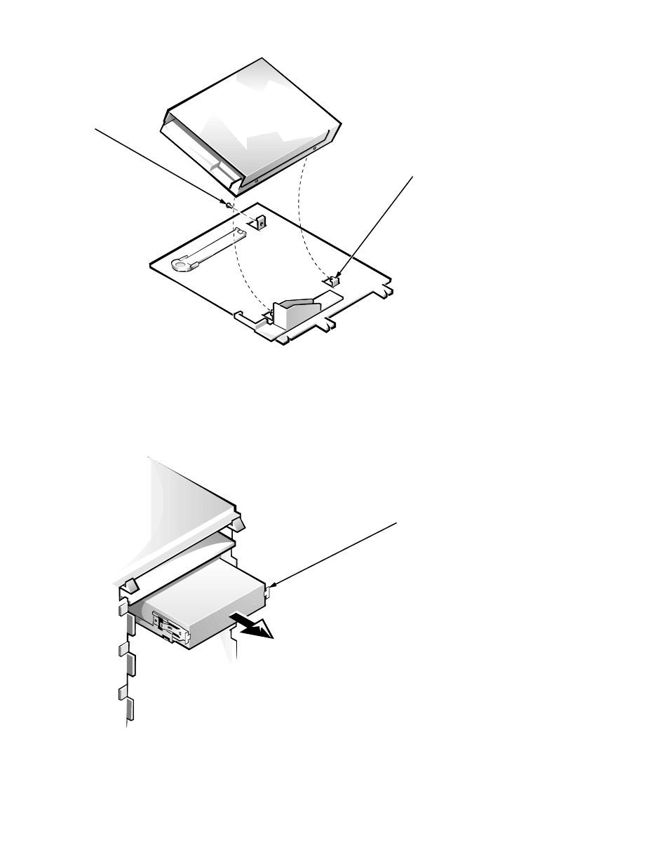 Figure 6-9, Inch diskette drive removal -11, Figure 6-10. 5.25-inch drive assembly removal -11 | Figure 6-9. 3.5-inch diskette drive removal | Dell OptiPlex Gxi User Manual | Page 121 / 147