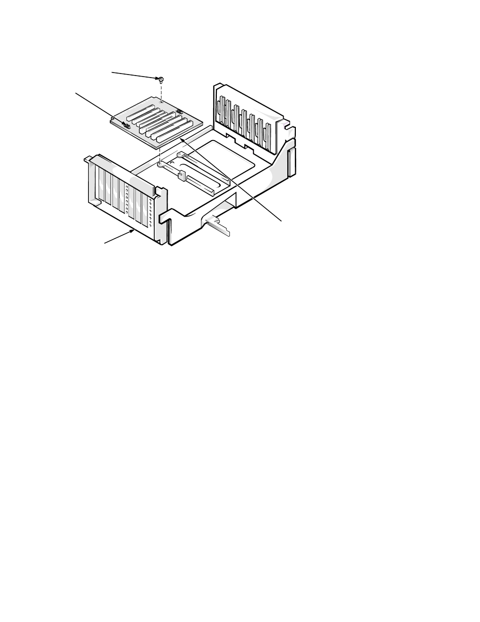 Riser board, Riser board -19, Figure 6-18. riser board removal -19 | Figure 6-18. riser board removal | Dell OptiPlex Gxi User Manual | Page 129 / 147