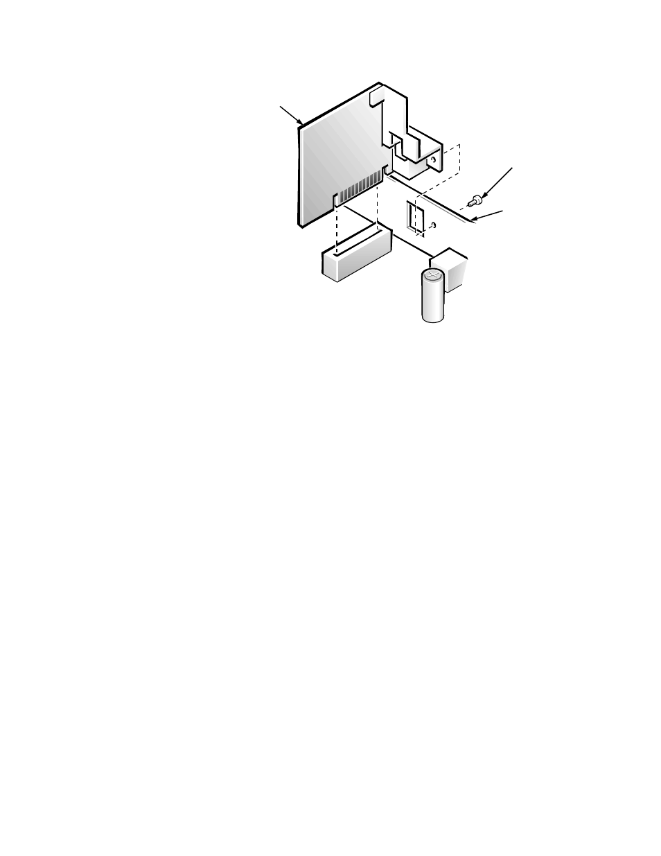 Nic daughter board, Nic daughter board -22, Figure 6-22. nic daughter-board removal -22 | Dell OptiPlex Gxi User Manual | Page 132 / 147