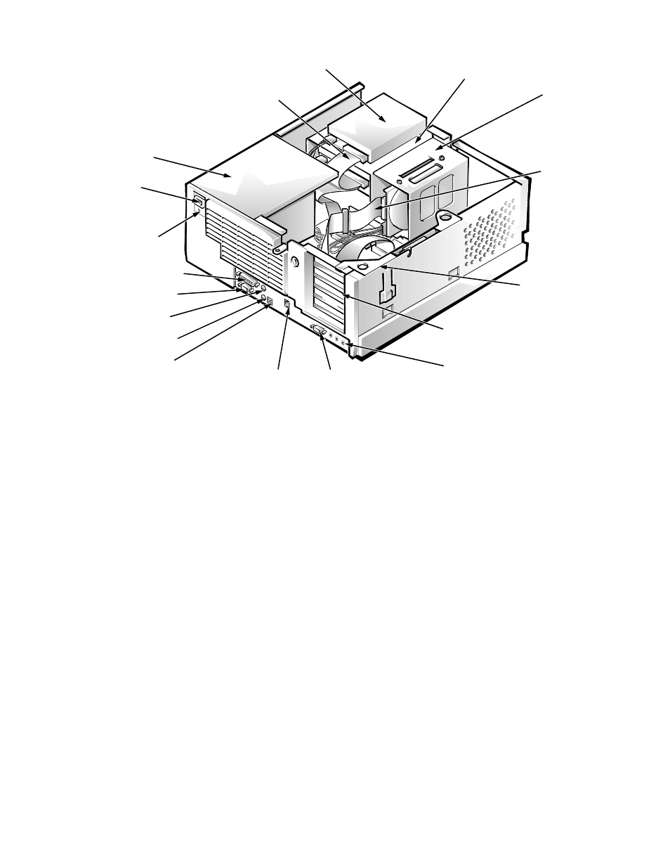 Figure 1-4, Internal view of the midsize computer -6, Figure 1-4. internal view of the midsize computer | Dell OptiPlex Gxi User Manual | Page 24 / 147