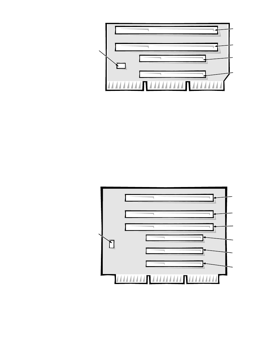 Midsize computer’s expansion-card slots, Midsize computer’s expansion-card slots -8, Figure 1-6 | Riser board for the low-profile computers -8, Figure 1-7 | Dell OptiPlex Gxi User Manual | Page 26 / 147