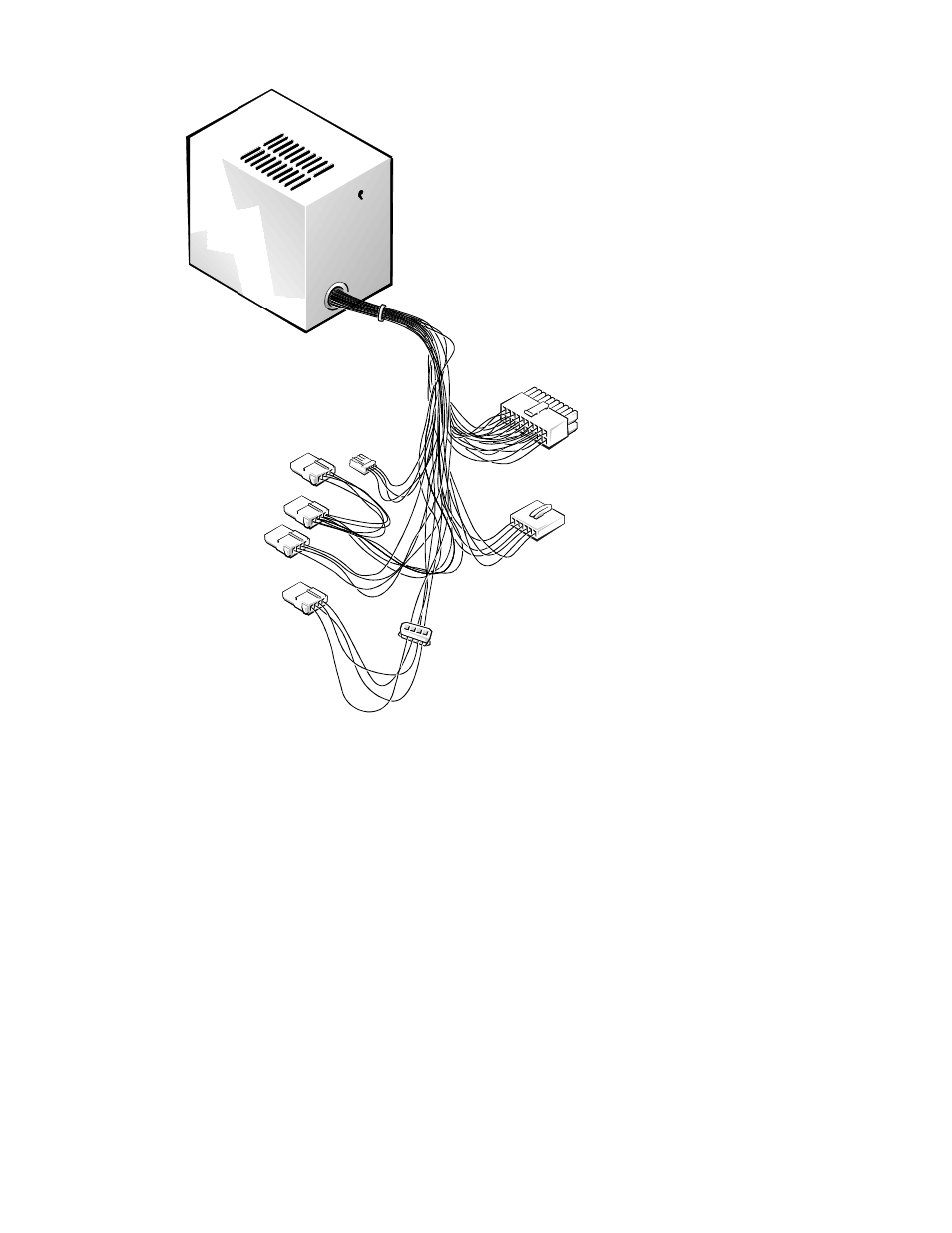 Figure 1-16. dc power cables for the midsize and, Mini tower computers -17 | Dell OptiPlex Gxi User Manual | Page 35 / 147