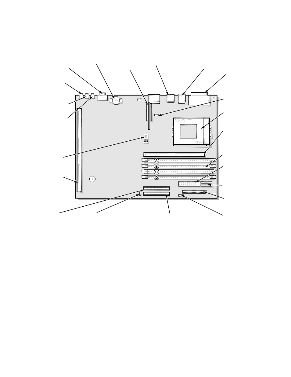 System board, System board -20, Figure 1-19. system board components -20 | Figure 1-19. system board components | Dell OptiPlex Gxi User Manual | Page 38 / 147