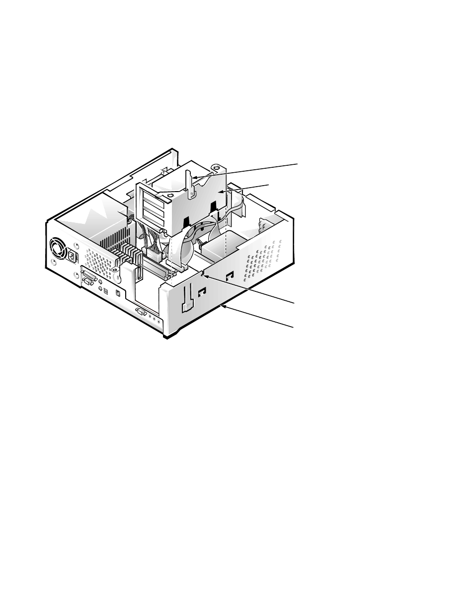 Expansion cards, Expansion-card cage, Expansion cards -13 | Expansion-card cage -13, Figure 4-11. expansion-card cage removal -13 | Dell OptiPlex Gxi User Manual | Page 77 / 147