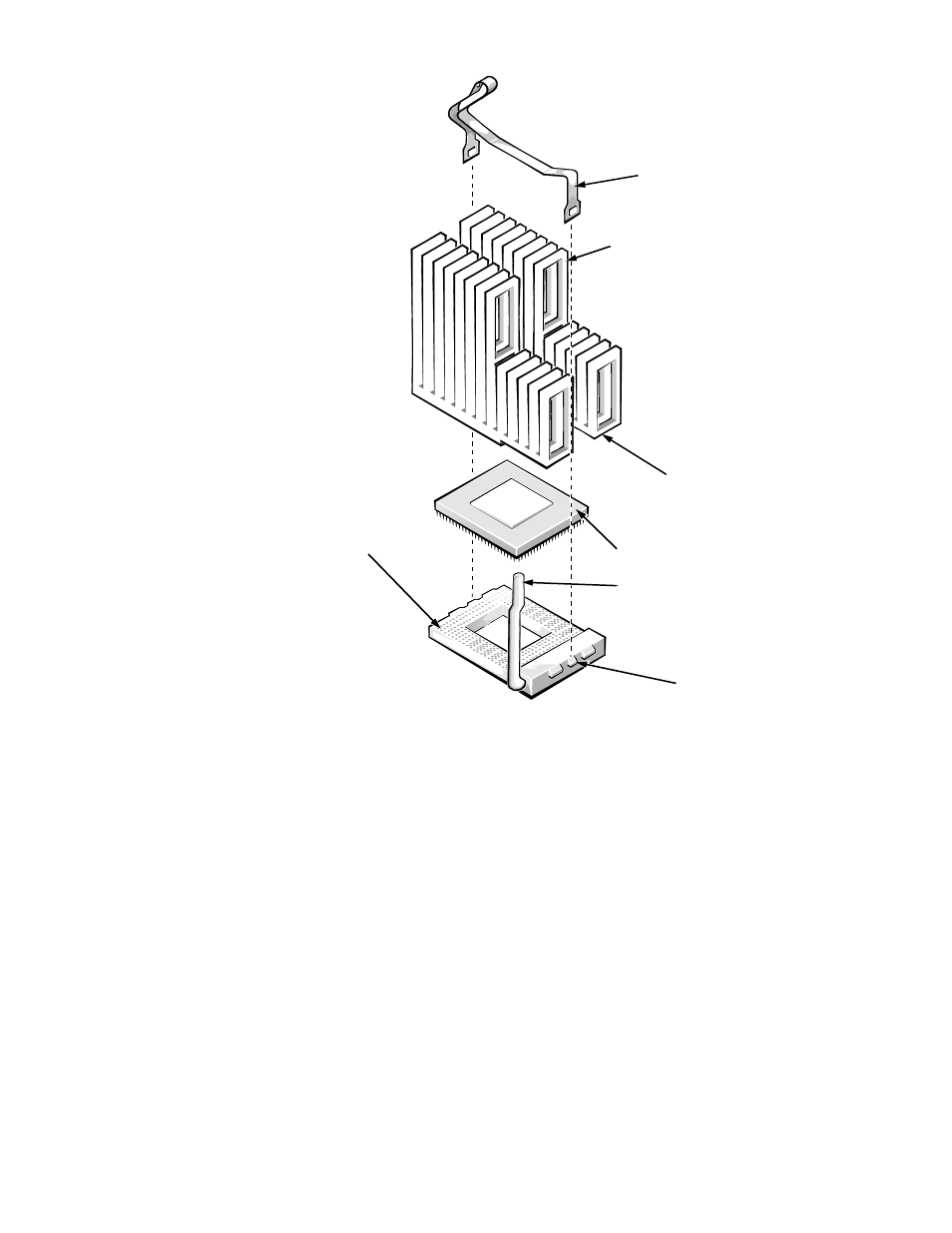 Figure 4-19. microprocessor removal -20, Figure 4-19. microprocessor removal | Dell OptiPlex Gxi User Manual | Page 84 / 147