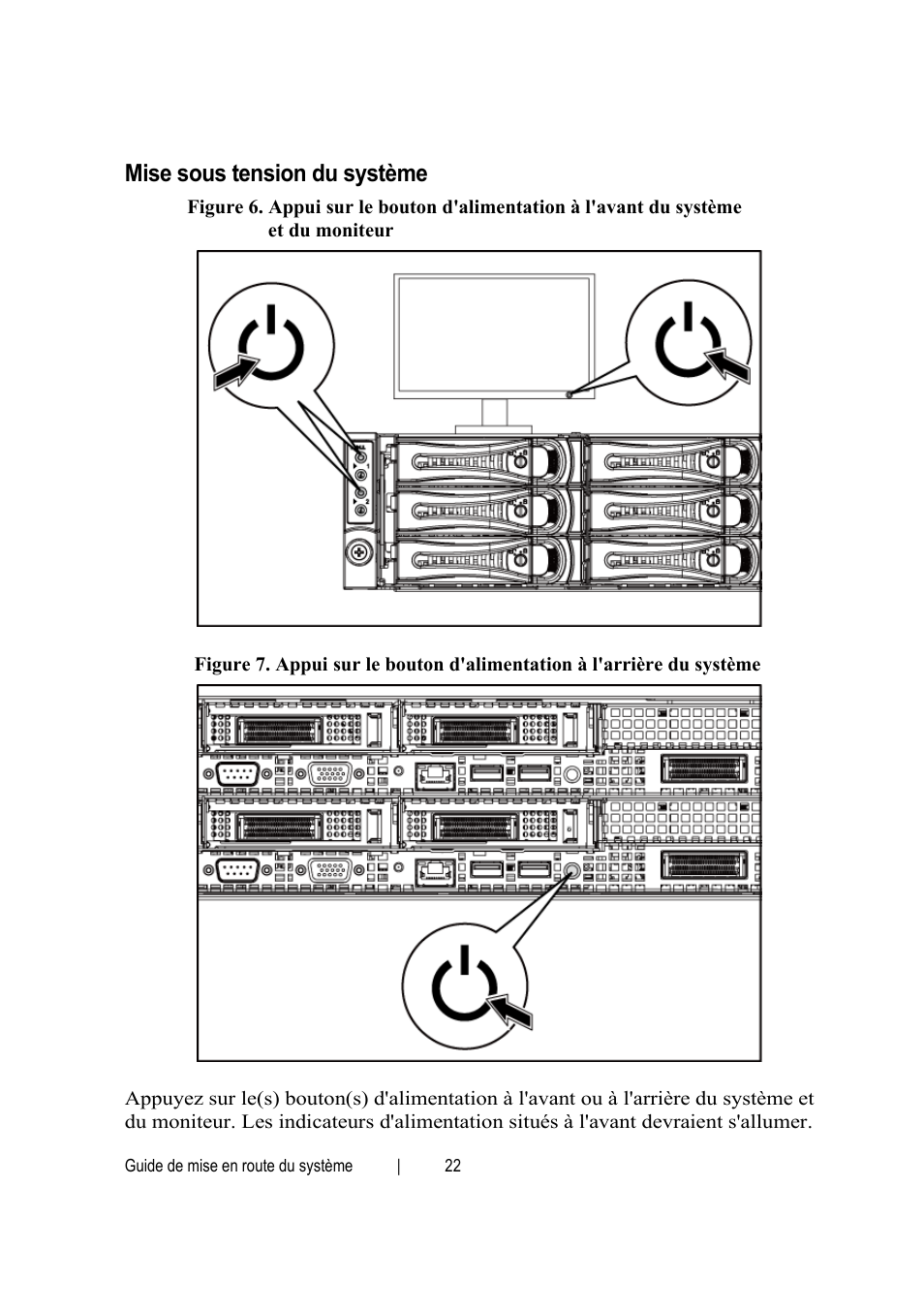 Mise sous tension du système | Dell PowerEdge C6145 User Manual | Page 24 / 64