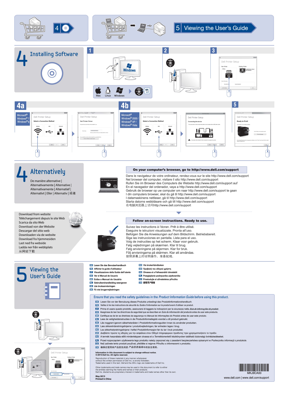 5 viewing the user’s guide, Viewing the user's guide, Alternatively | Й ф ss ► a | Dell B1265dnf Mono Laser Printer MFP User Manual | Page 2 / 2