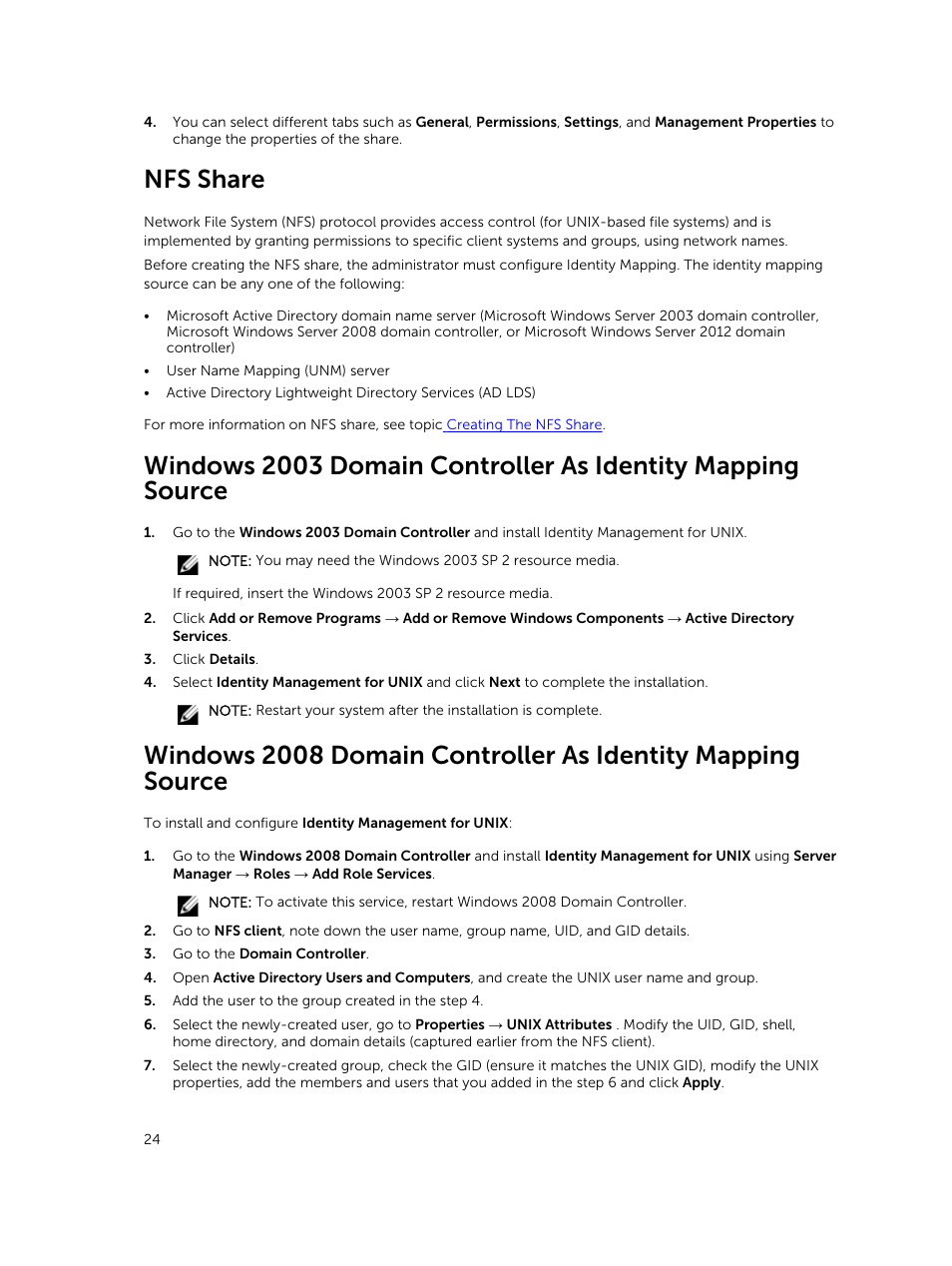 Nfs share | Dell PowerVault NX3200 User Manual | Page 24 / 40