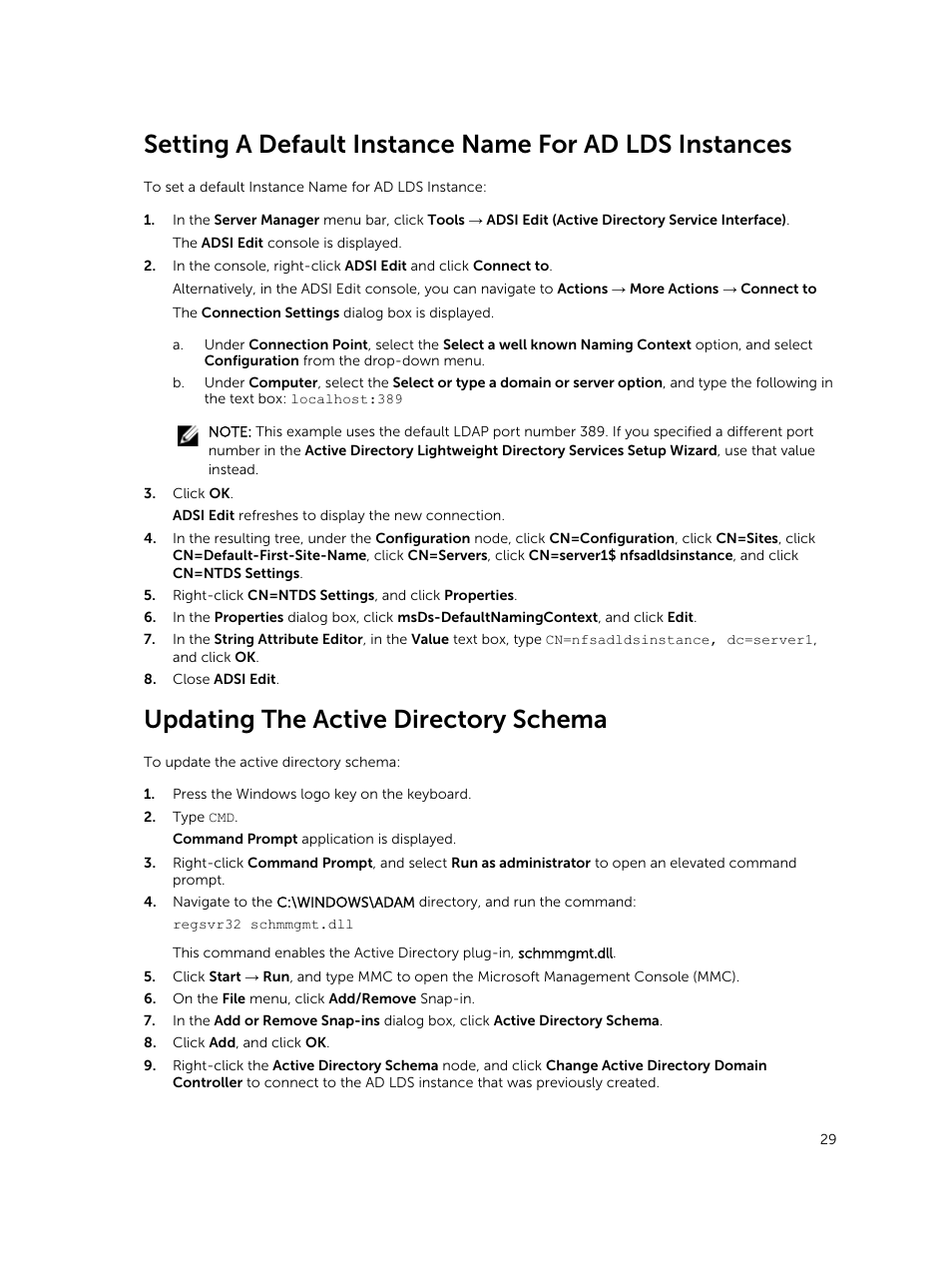 Updating the active directory schema | Dell PowerVault NX3200 User Manual | Page 29 / 40
