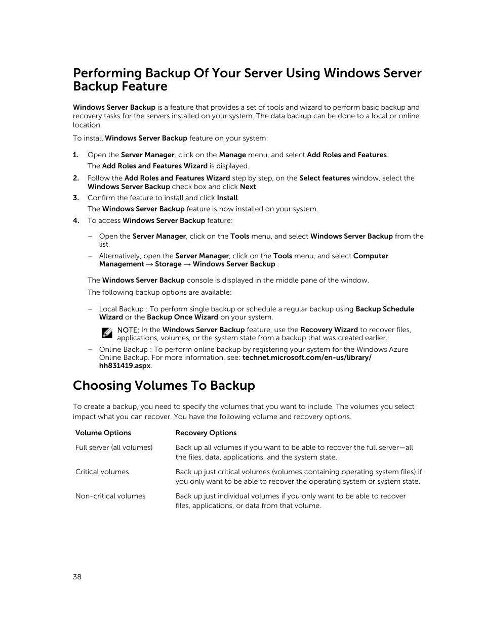 Choosing volumes to backup | Dell PowerVault NX3200 User Manual | Page 38 / 40