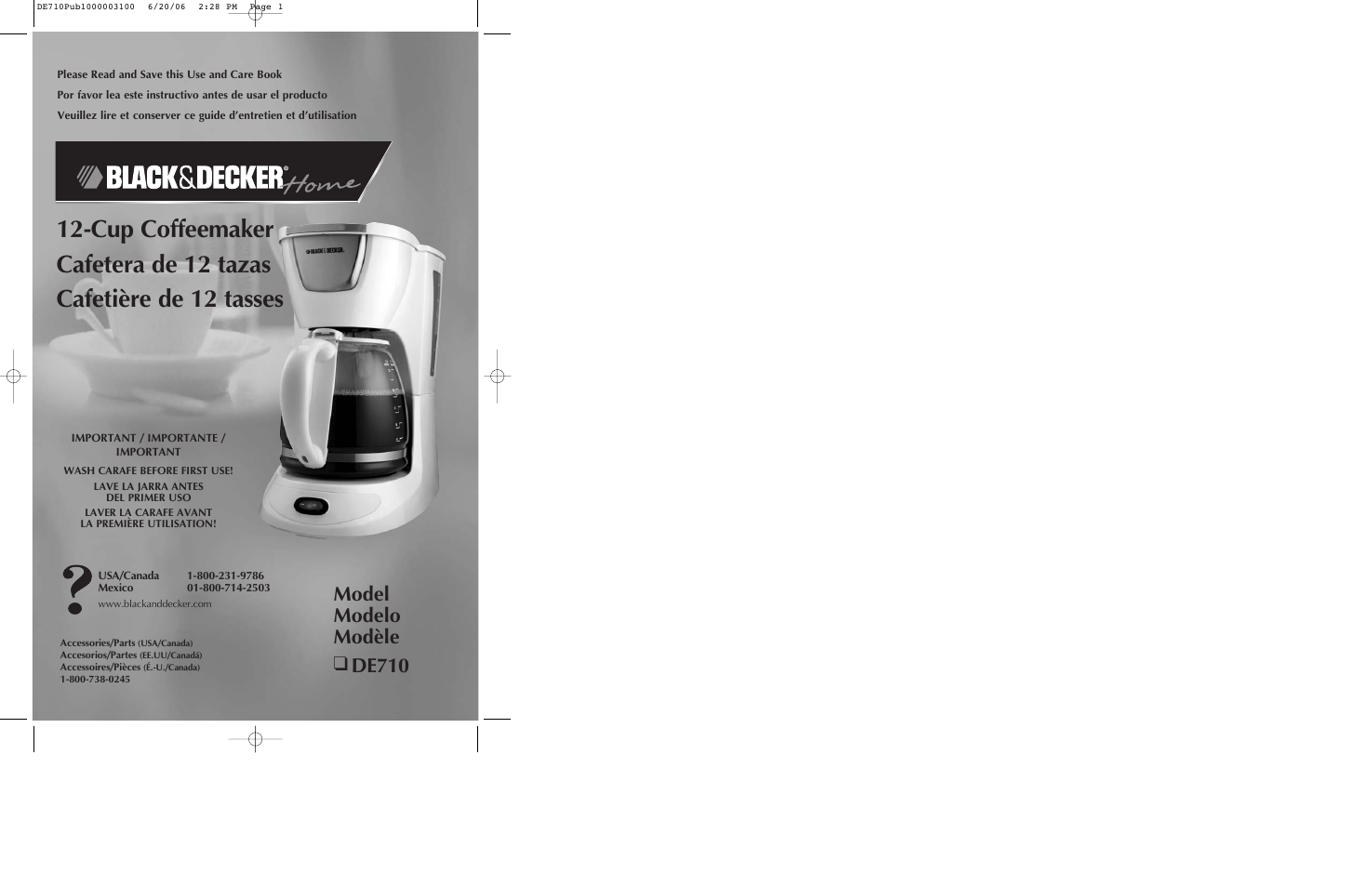 Black & Decker DE710 User Manual | 13 pages