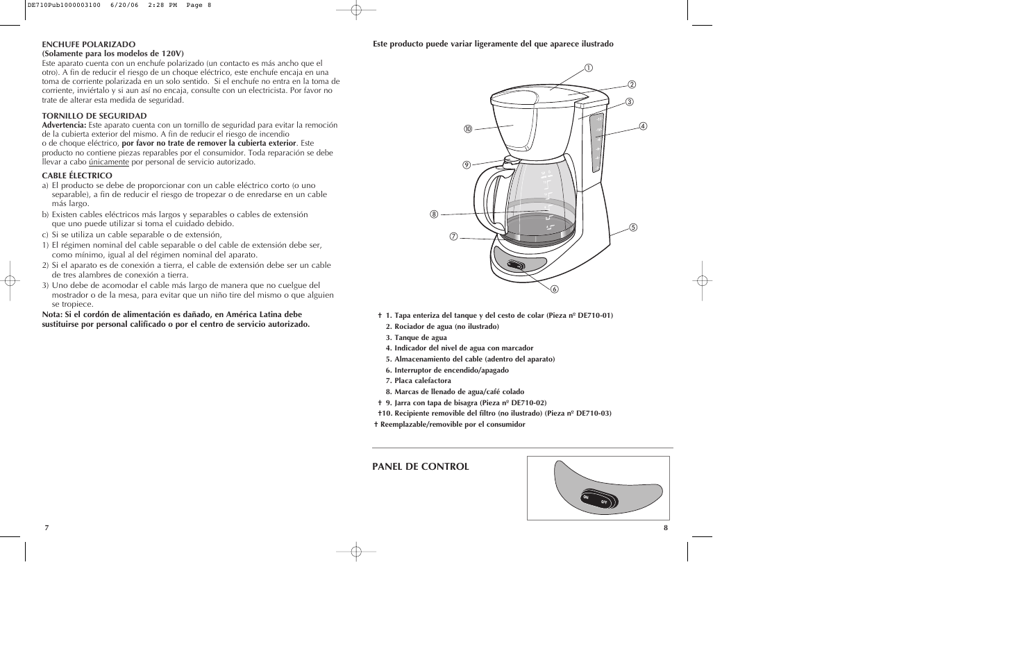 Black & Decker DE710 User Manual | Page 5 / 13