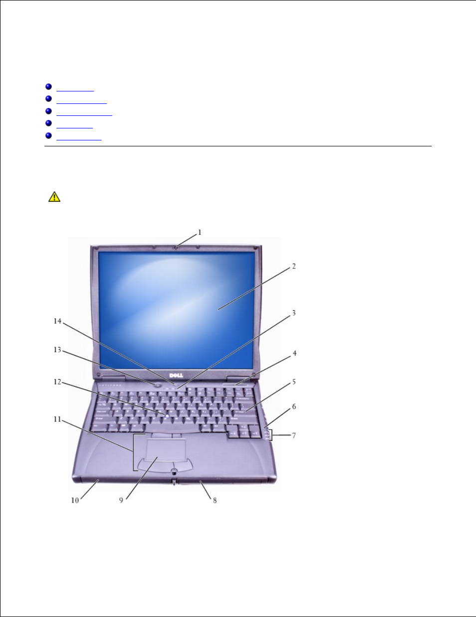 About your computer, Dell accessdirect™ button, Left side view | Right side view, Back view, Bottom view, Front view | Dell Latitude C640 User Manual | Page 5 / 171