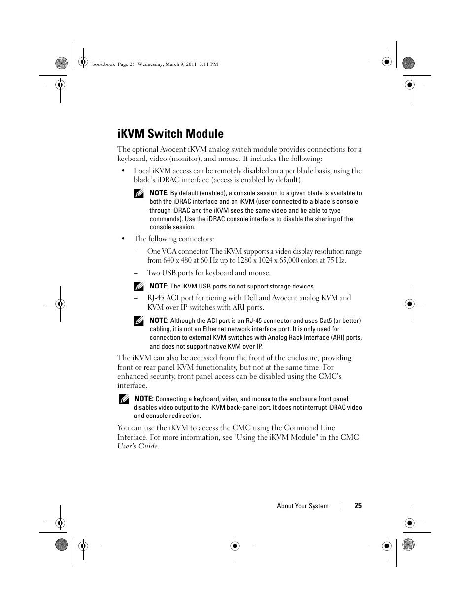 Ikvm switch module | Dell POWEREDGE M1000E User Manual | Page 25 / 86