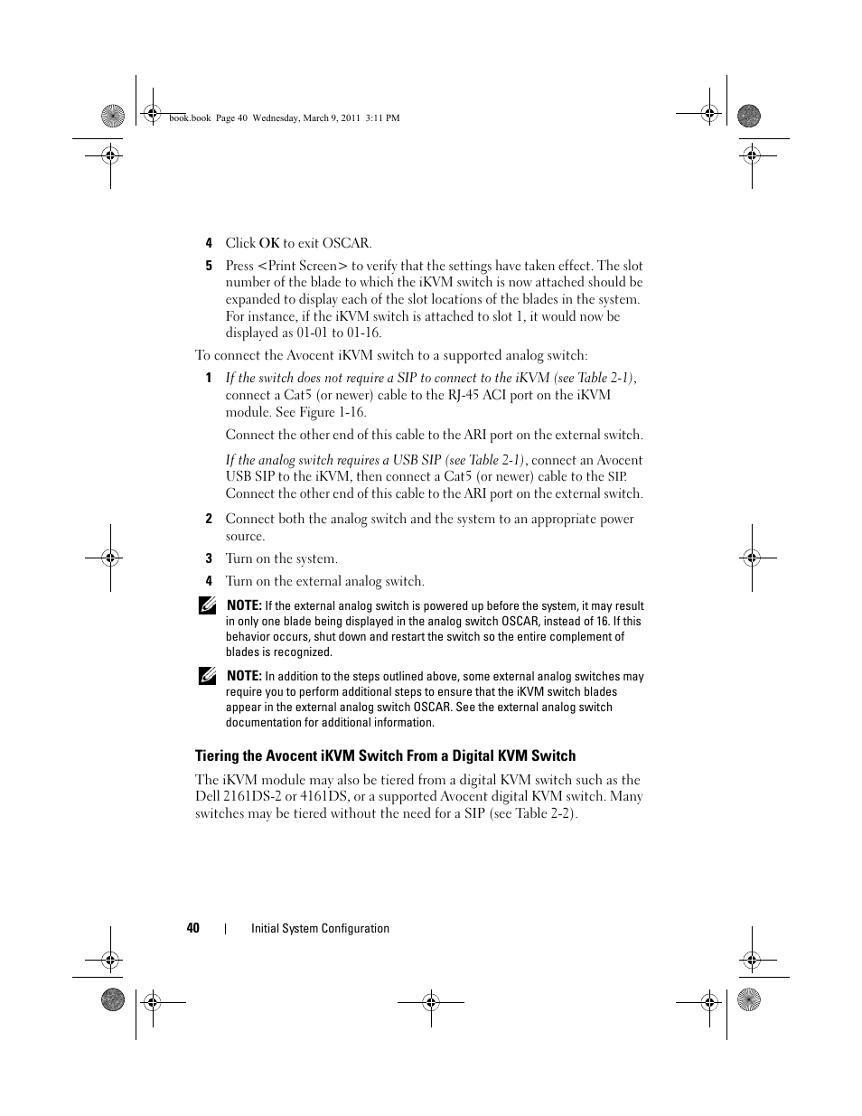 Tiering the avocent ikvm switch from a, Digital kvm switch | Dell POWEREDGE M1000E User Manual | Page 40 / 86